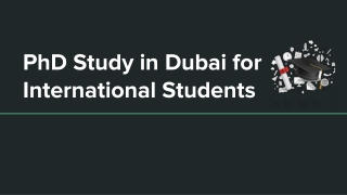 PhD Study in Dubai for International Students