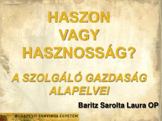 Baritz Sarolta Laura OP