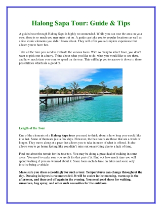 Halong Sapa Tour: Guide & Tips
