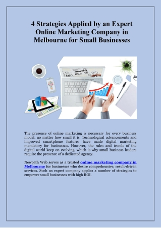 4 Strategies Applied by an Expert Online Marketing Company in Melbourne for Small Businesses