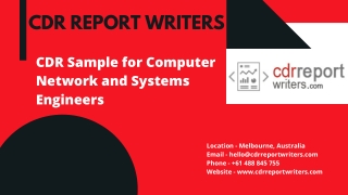CDR Sample for Computer Network and Systems Engineers