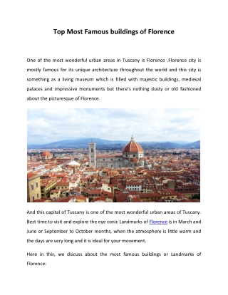 Top Most Famous buildings of Florence