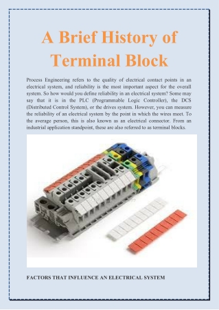 A Brief History of Terminal Block