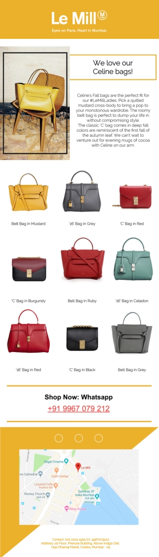 Celine Fall Bags Collection for ladies - Le Mill India
