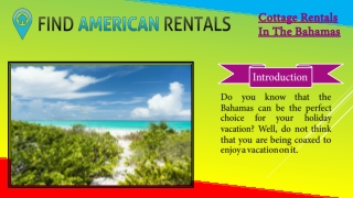 Cottage rentals in the Bahamas
