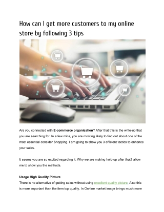 How can I get more customers to my store by following 3 tips