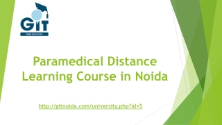 Paramedical Distance Learning Course in Noida