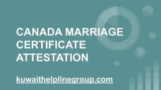 Canada Marriage certificate attestation