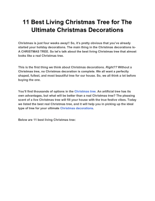 11 Best Living Christmas Tree for The Ultimate Christmas Decorations