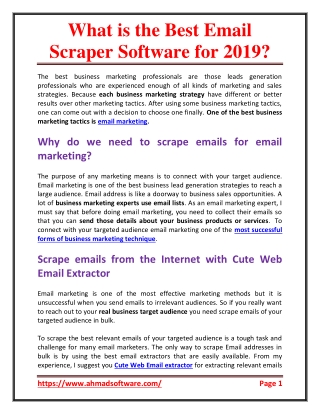 What is the best email scraper software for 2019?