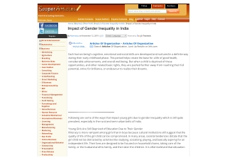 Impact of Gender Inequality in India