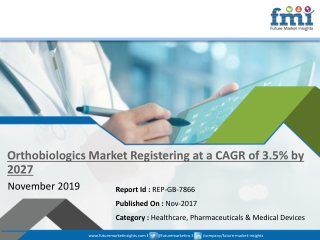 Orthobiologics Market to Projected to Touch a Valuation of US$ 6500 Mn by 2027-End