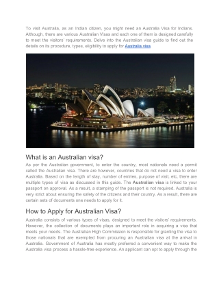 Australia Visa