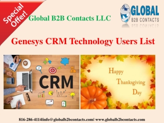 Genesys CRM Technology Users List