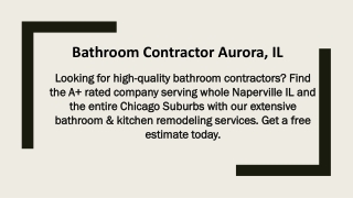 Bathroom Contractor Aurora, IL