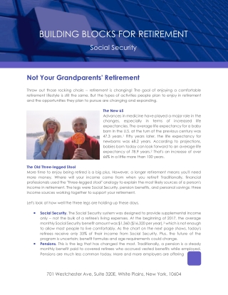 Not Your Grandparents Retirement