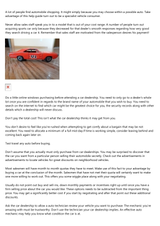 Smart Suggestions To Acquiring The Appropriate Motor vehicle