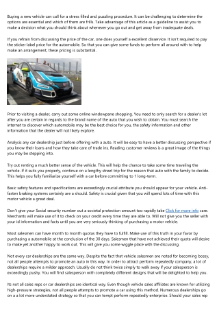 The Most Significant Automobile Acquiring Report Close to