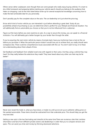 Just Before Getting Your Following Ca, adhere to This Articler
