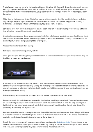 Intelligent Tips To Buying The Correct Motor vehicle