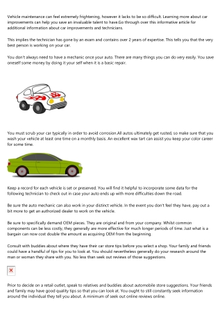 Are You Having Automobile Issues? Try out These Pointers