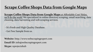 Scrape Coffee Shops Data from Google Maps