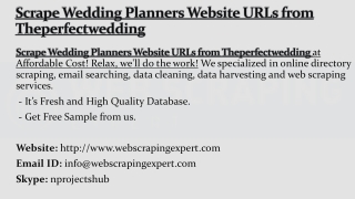 Scrape Wedding Planners Website URLs from Theperfectwedding