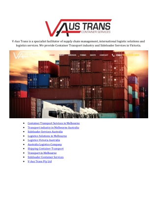 Transport industry in Melbourne Australia