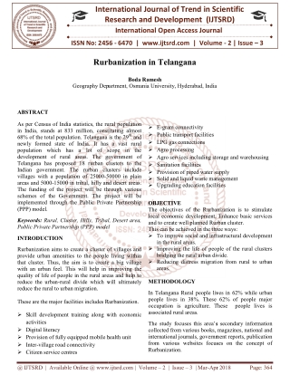 Rurbanization in Telangana