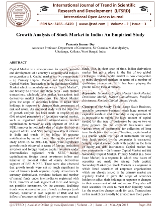 Growth Analysis of Stock Market in India An Empirical Study