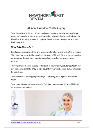 Wisdom Teeth Surgery – What To Expect