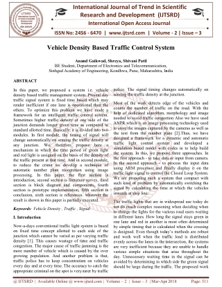 Vehicle Density Based Traffic Control System