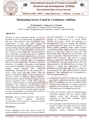 Maintaining Secure Cloud by Continuous Auditing