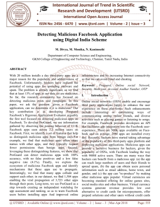 Detecting Malicious Facebook Application using Digital India Scheme