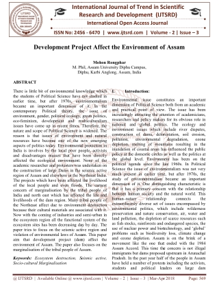 Development Project Affect the Environment of Assam