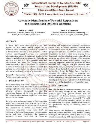 Automatic Identification of Potential Respondents to Subjective and Objective Questions