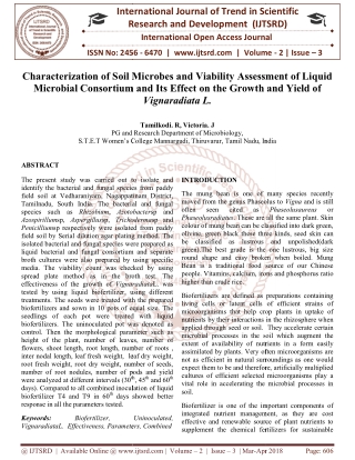 Characterization of Soil Microbes and Viability Assessment of Liquid Microbial Consortium and Its Effect on the Growth a