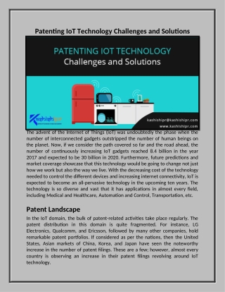 Patenting IoT Technology: Challenges and Solutions