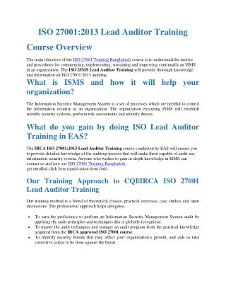 ISO 27001 Training Bangladesh