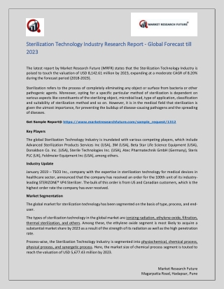 Sterilization Technology Industry Research Report 2019