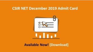 Download CSIR NET December 2019 Admit Card in 5 Minutes