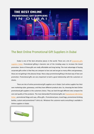 The Best Online Promotional Gift Suppliers in Dubai