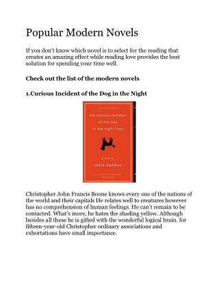 Popular Modern Novels