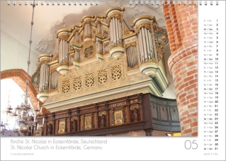 The Pipe Organ Wall Calendar: 1 Pipe Organ Calendar, 2 Styles