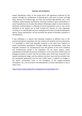 Gametes and Fertilization