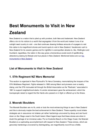 Monuments to visit in New