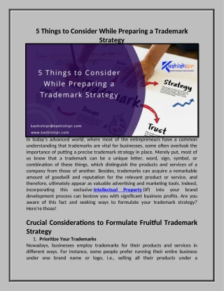 5 Things to Consider While Preparing a Trademark Strategy