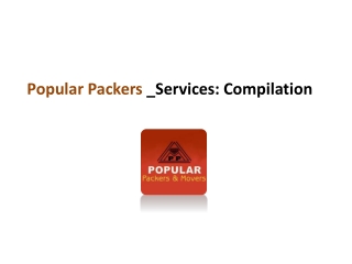 Popular Packers & Movers Services