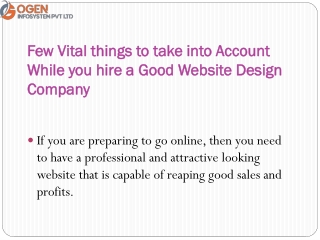 Hire a Good Website Design Company