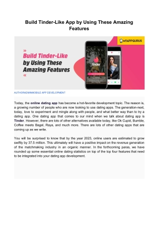 Build Tinder-Like App by Using These Amazing Features